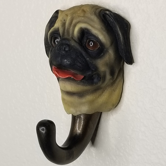 Pug Face Wall Hook 3D Realistic Dog Leash Holder Resin‎ Dog Key Decorativ… - Picture 2 of 6